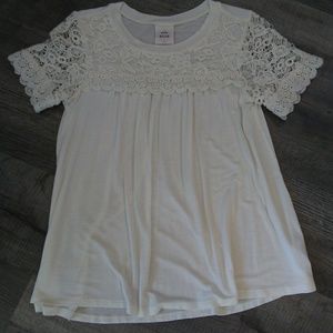 White Knit Sleeve Top